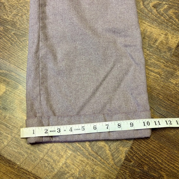 Ann Taylor Wool Cashmere Blend Straight Leg Pants Womens 8 Beige Purple Office - Picture 6 of 11
